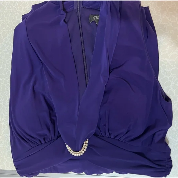 Dressbarn Collection V Neck Sleeveless size: 6 .Purple Color. Woman Dress - Picture 5 of 9